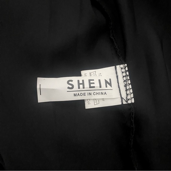 SHEIN Long Sleeve Button Down 100% Polyester Blouse Black Size Medium - Picture 6 of 8